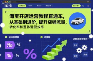 淘宝开店运营教程直通车，从基础到进阶，提升店铺流量，转化率和整体运营效率（更新26年1月）-每日必学网