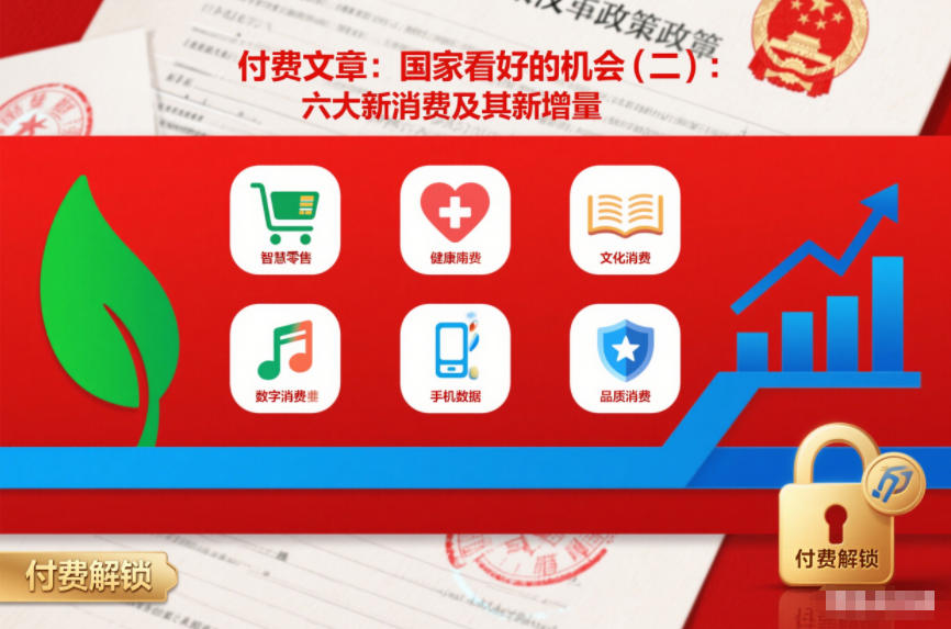 久爱副业网,网赚项目,网赚论坛博客网分享付费文章：国家看好的机会(二)：六大新消费及其新增量