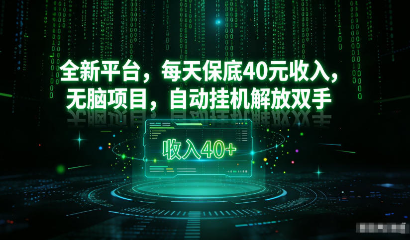 最新看广平台，每天保底30-4米，无脑项目，自动挂G解放双手【揭秘】-每日必学网