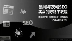 (17126期)黑帽SEO实战新攻略:泛目录搭建+蜘蛛池引流,7天快速霸屏高价值词首页-每日必学网