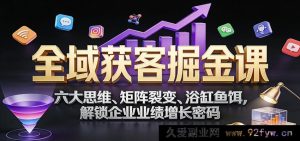 全渠道获客破局指南:6大增长思维+矩阵裂变+浴缸诱饵,2024企业业绩暴涨秘籍-每日必学网