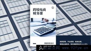 (17036期)跨境电商财务实操课:主流平台合规+全流程账务处理,搭建核算体系,冲击高薪岗月入1.5万+-每日必学网