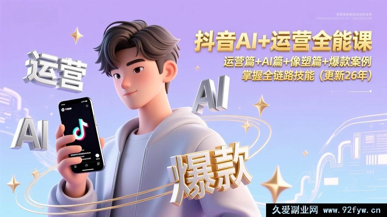 图片[1]-17078期抖音AI运营变现实战课（2026更新）：AI人像优化+运营实操+爆款秘籍，全链路掌握-每日必学网