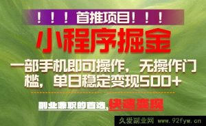 （17087期）新出副业项目：手机操作日赚500+，零门槛易上手，长期稳定靠谱副业-每日必学网