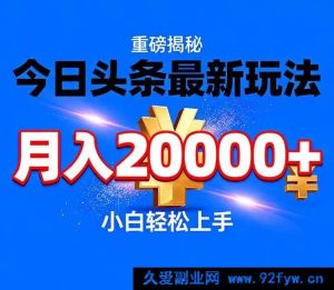 (17112期)头条号代运营实战新策略,稳定月赚2万+-每日必学网