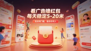 看广告撸红包，每天稳定5-20米，无任何门槛，适合任何人-每日必学网