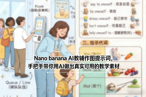 久爱副业网,网赚项目,网赚论坛博客网分享Nano banana AI教辅作图提示词，手把手带你用AI做出真实可用的教学素材