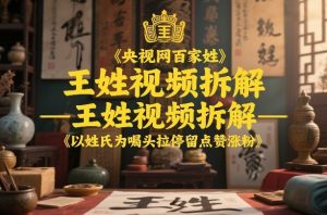 央视网百家姓–王姓视频拆解，以姓氏为噱头拉停留点赞涨粉-每日必学网