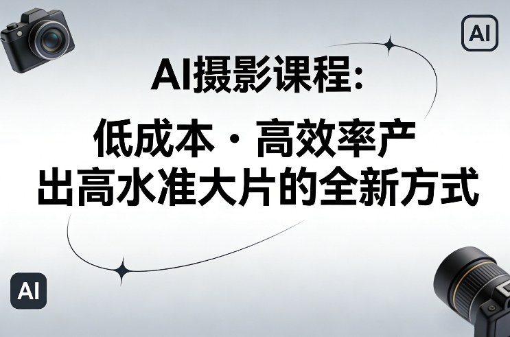 久爱副业网,网赚项目,网赚论坛博客网分享AI摄影课程，低成本高效率产出高水准大片的全新方式