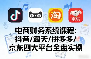 电商财务系统课程,覆盖抖音、淘天、拼多多、京东四大主流平台的全盘实操-每日必学网