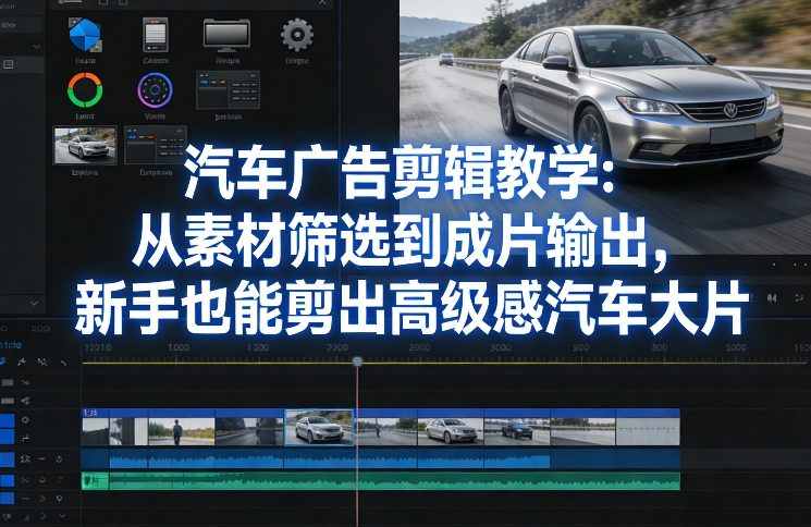 久爱副业网,网赚项目,网赚论坛博客网分享汽车广告剪辑教学：从素材筛选到成片输出，新手也能剪出高级感汽车大片