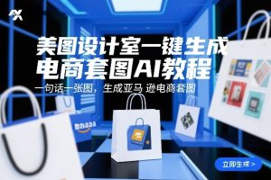 美图设计室一键生成电商套图AI教程，一句话一张图，生成亚马逊电商套图-每日必学网
