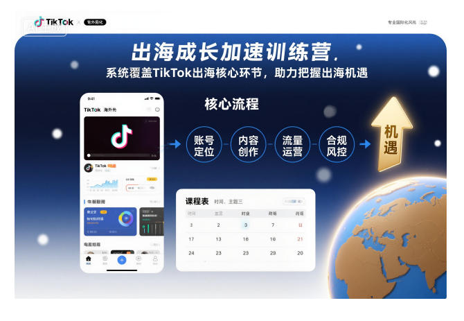 久爱副业网,网赚项目,网赚论坛博客网分享出海成长加速训练营，系统覆盖TikTok出海核心环节，助力把握出海机遇（更新）