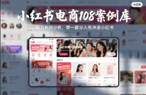 小红书电商108案例库，百W利润分析，带一部分人先冲进小红书【文档】-每日必学网