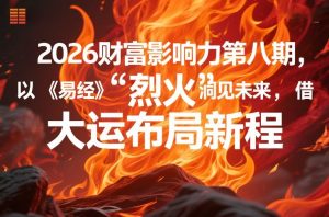2026财富影响力第八期，以《易经》智慧洞见未来，借“离火”大运布局新程-每日必学网