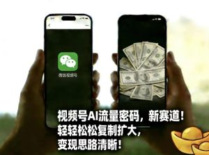 视频号AI流量密码新赛道，轻轻松松复制扩大，变现思路清晰-每日必学网