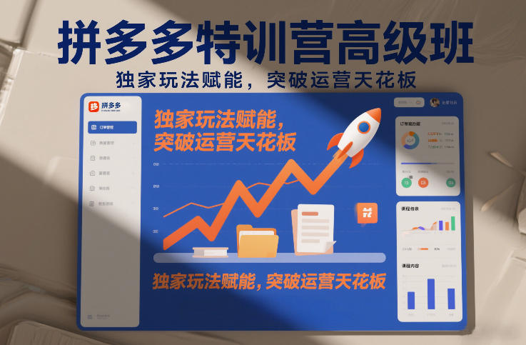 久爱副业网,网赚项目,网赚论坛博客网分享拼多多特训营高阶班，独家玩法赋能，突破运营天花板（更新26年2月）