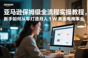 亚马逊保姆级全流程实操教程，新手如何从零打造月入1W美金电商事业-每日必学网
