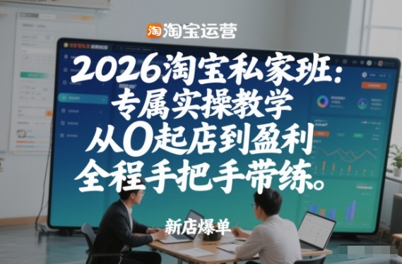 2026淘宝私家班：专属实操教学，从0起店到盈利，全程手把手带练（更新）-每日必学网