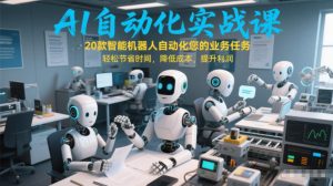 AI自动化实战课：20款智能机器人自动化您的业务任务，轻松节省时间，降低成本，提升利润-每日必学网