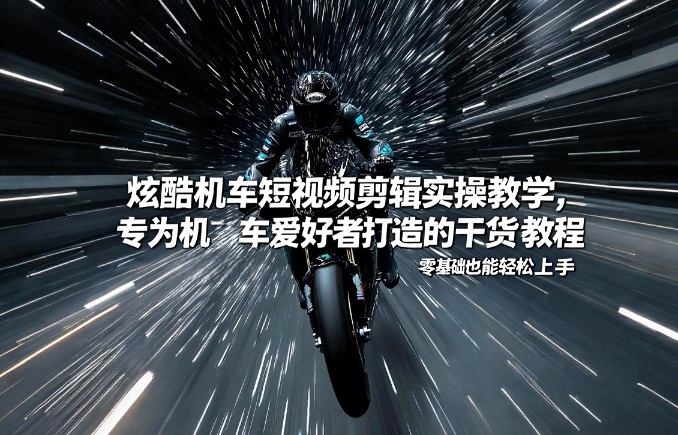 久爱副业网,网赚项目,网赚论坛博客网分享炫酷机车短视频剪辑实操教学，专为机车爱好者打造的干货教程，零基础也能轻松上手