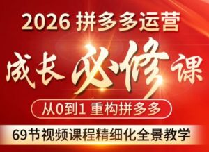 老陶电商拼多多运营成长必修课26年2月_-每日必学网