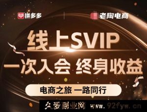 老陶电商拼多多线上SVIP26年2月8日更新(价值1780元)_-每日必学网