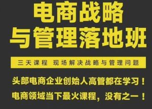 蒋晖电商战略与管理落地班2026年2月份杭州线下课(价值9800元)_-每日必学网