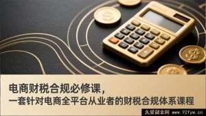 （17359期）全平台电商商家专属财税合规系统课 手把手教会你合规运营不踩坑-每日必学网
