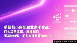 17360期 零经验剪辑师从入门到职场精英实训课:四大真实项目演练+就业全攻略 零经验转行稳拿月薪8000+-每日必学网