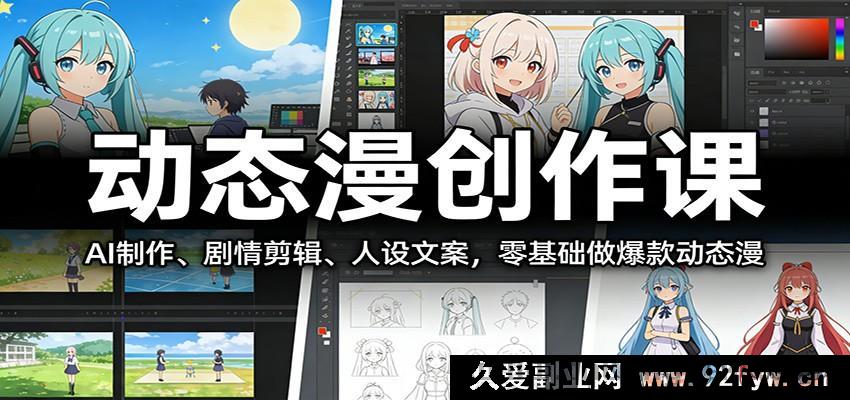 图片[1]-新手入门做短视频爆款动态漫副业 AI辅助制作分镜剪辑角色设定全流程教程-每日必学网