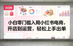 小白零门槛入局小红书电商，开店到运营，轻松上手出单-每日必学网
