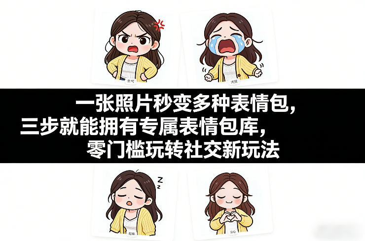 久爱副业网,网赚项目,网赚论坛博客网分享一张照片秒变多种表情包，三步就能拥有专属表情包库，零门槛玩转社交新玩法【文档】