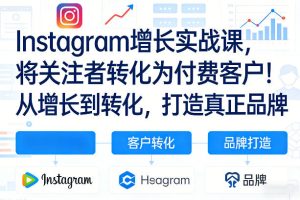 Instagram增长实战课，将关注者转化为付费客户！从增长到转化，打造真正品牌（双语字幕）-每日必学网