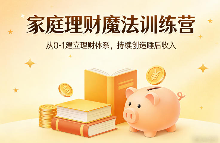 家庭理财魔法训练营，从0-1建立理财体系，持续创造睡后收入-每日必学网