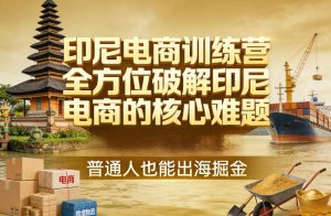 印尼电商训练营，全方位破解印尼电商的核心难题，普通人也能出海掘金-每日必学网