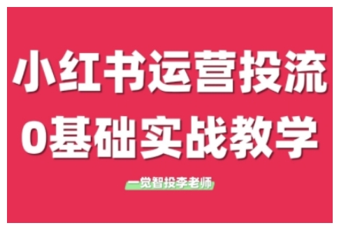 久爱副业网,网赚项目,网赚论坛博客网分享小红书运营投流，小红书广告投放从0到1的实战课，学完即可开始投放（更新26年）